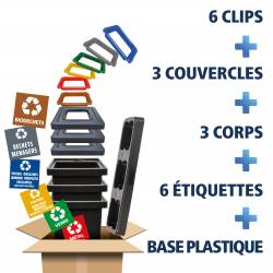 KIT 3 POUBELLES FIT 50L