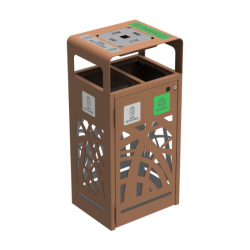 CORBEILLE DE TRI SELECTIF CYBEL 2X60L AVEC CENDRIER
