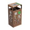 CORBEILLE DE TRI SELECTIF CYBEL 2X60L AVEC CENDRIER